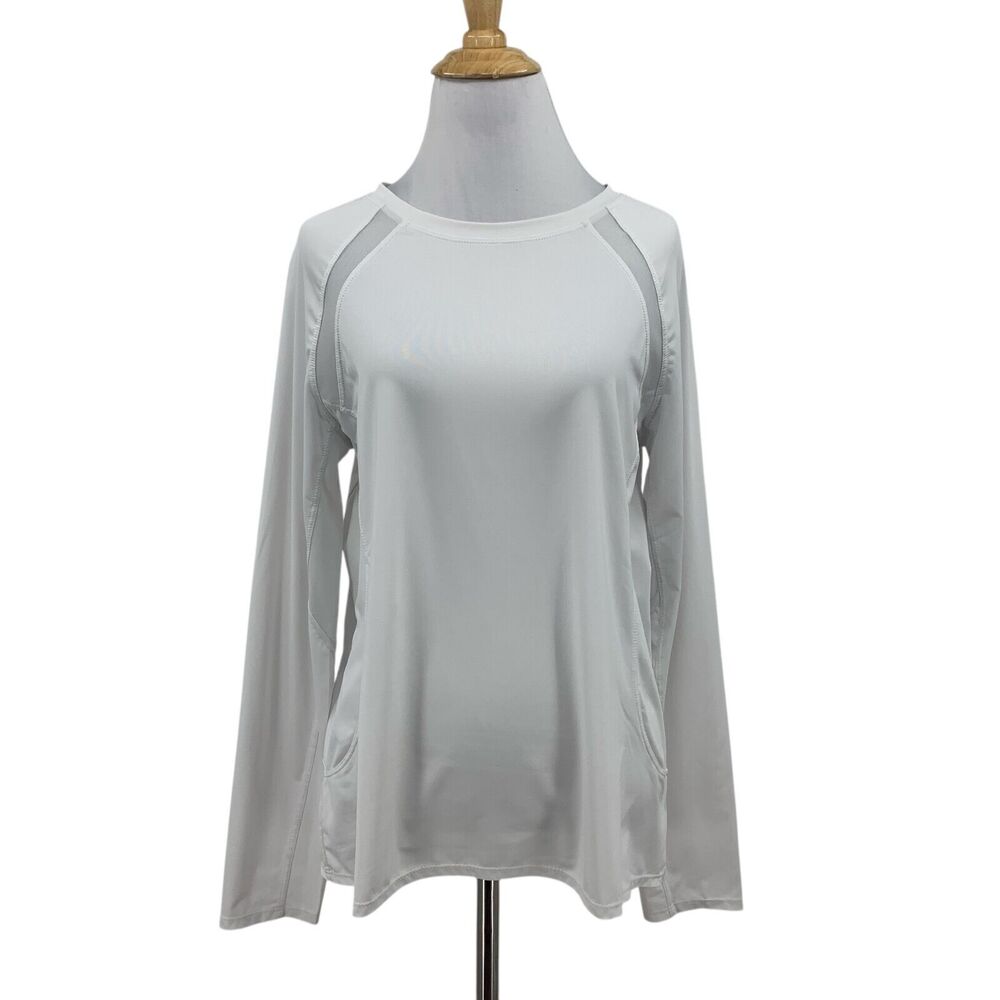 Tail Shirt Womens L Large White Essentials Alda Long Sleeve Mesh Panels UPF 50+